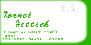 kornel hettich business card